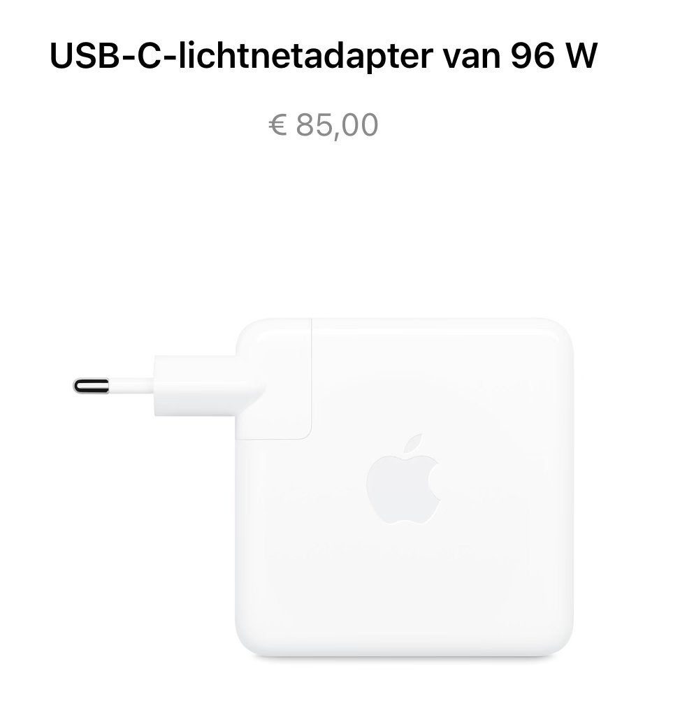 Originele Apple 96W USB-C lichtnetadapter - Zo goed als nieu