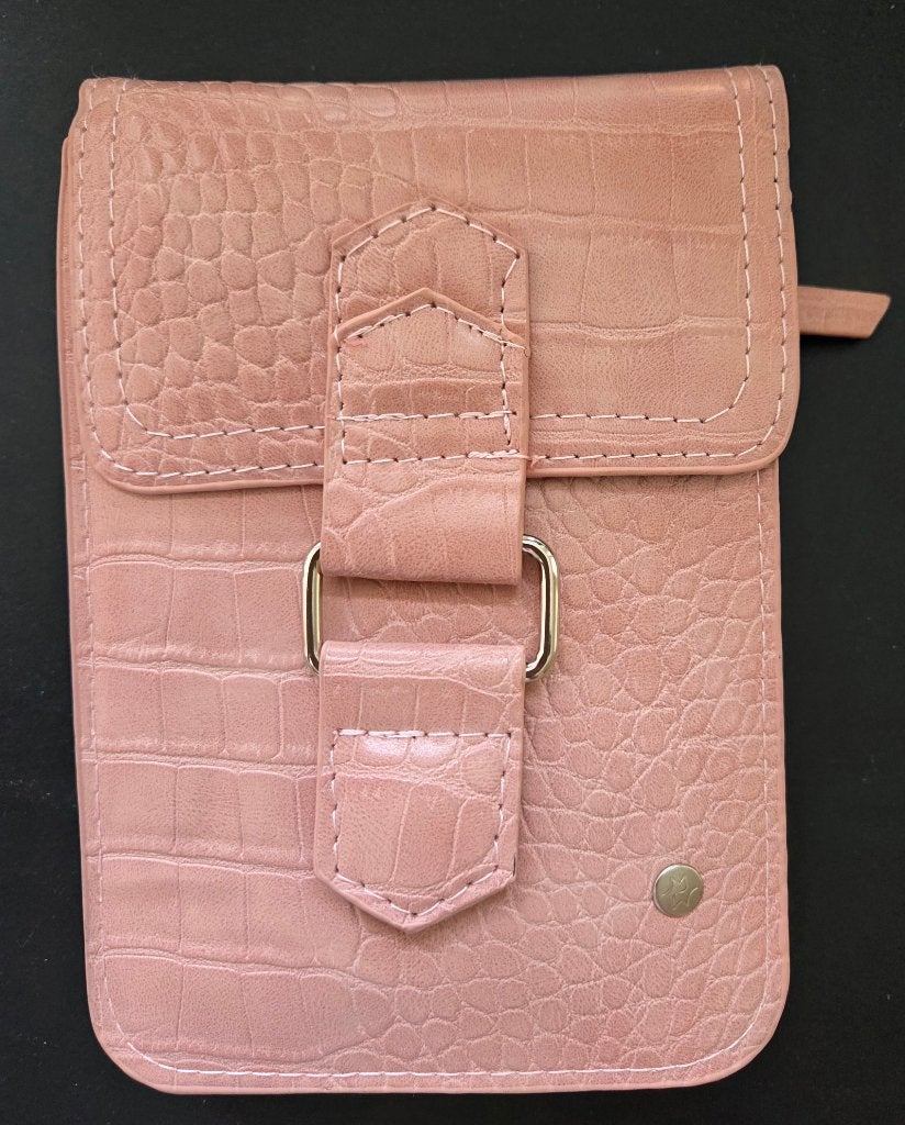 Schouder/telefoontasje roze 'croco' structuur (Nieuw), Verzenden, Nieuw, Roze, Overige merken