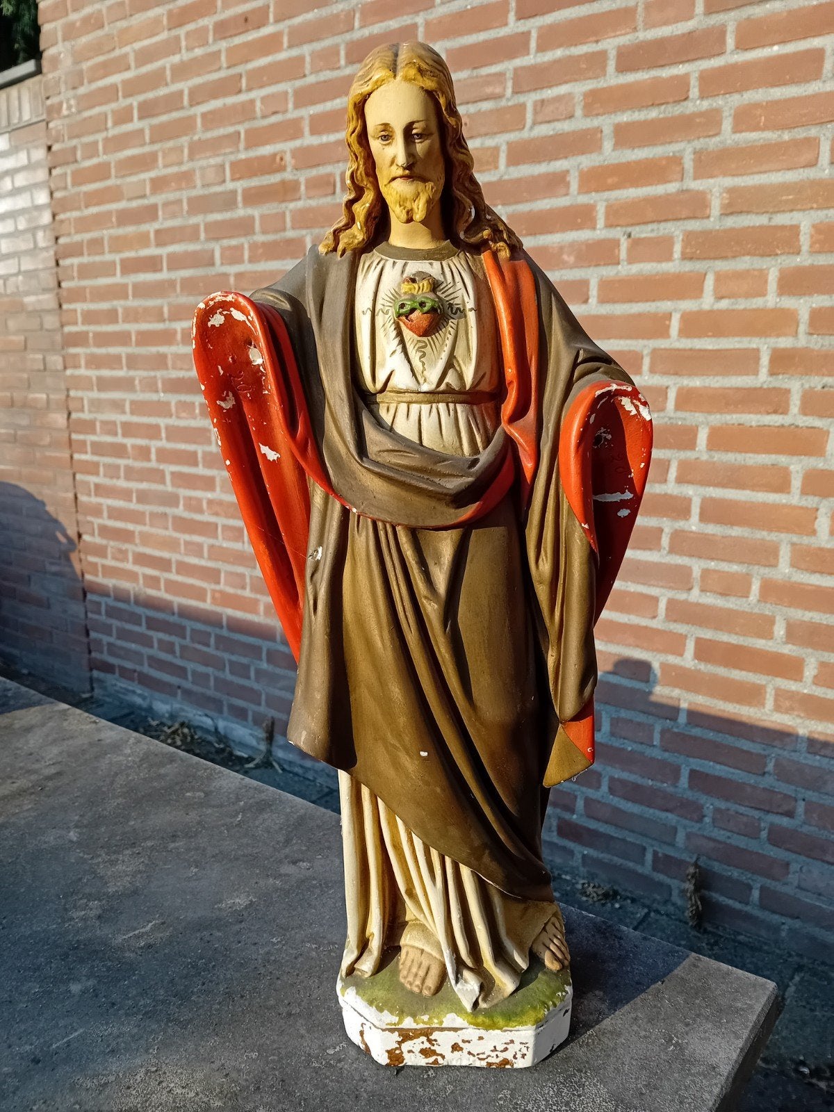 Vintage Christusbeeld met Heilig Hart - Zonder handen, Antiek en Kunst, Ophalen