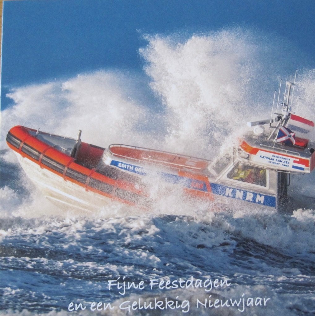 Fijne feestdagen - reddingsboot op volle zee - nieuw, Verzamelen, Verzenden, 1980 tot heden, Ongelopen, Overige thema's
