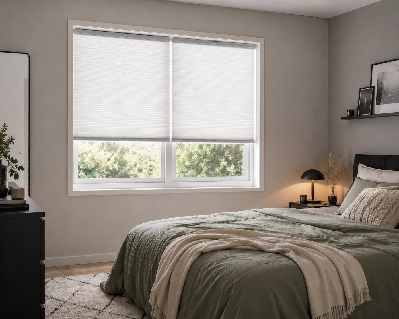 4x IKEA TRIPPEVALS licht verduisterend plisségordijn – wit, Huis en Inrichting, Stoffering | Gordijnen en Lamellen, Gebruikt, Verduisterend