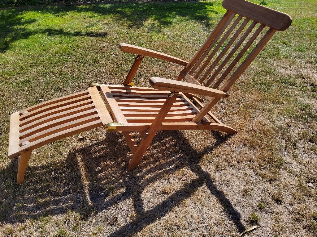 tuin/ligstoel  hout, Ophalen, Zo goed als nieuw, Hout, Verstelbaar