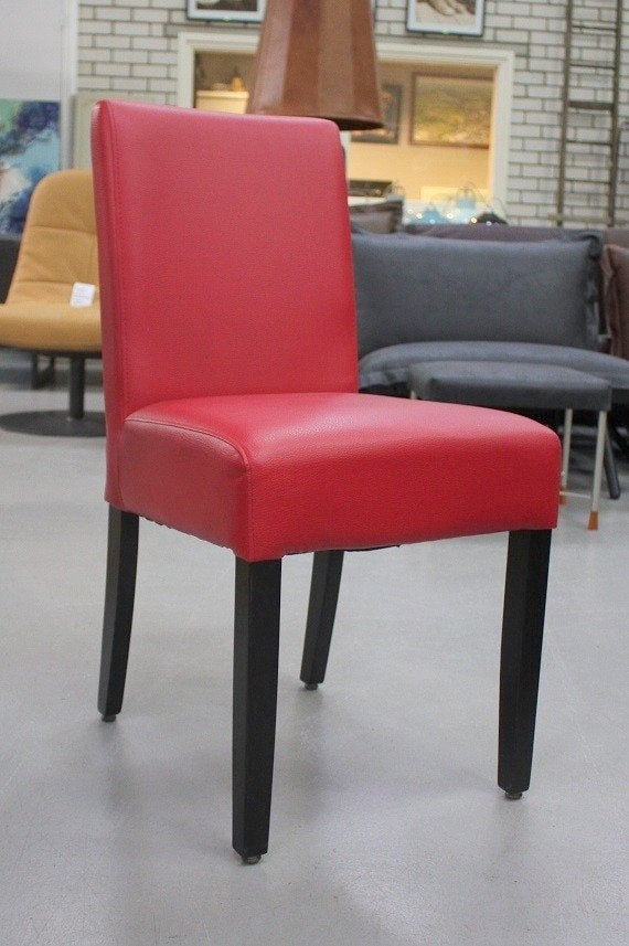 Mooie eetkamerstoelen keukenstoelen rood kunstleer skai 10x, Ophalen, Leer, Zo goed als nieuw, Vijf, Zes of meer stoelen