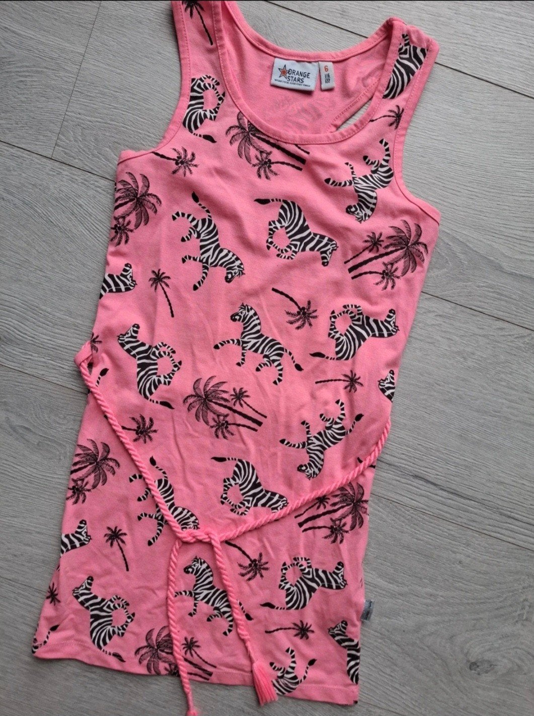 Orange Stars jurk roze zebra maat 116, Gebruikt, Meisje, Ophalen of Verzenden, Jurk of Rok