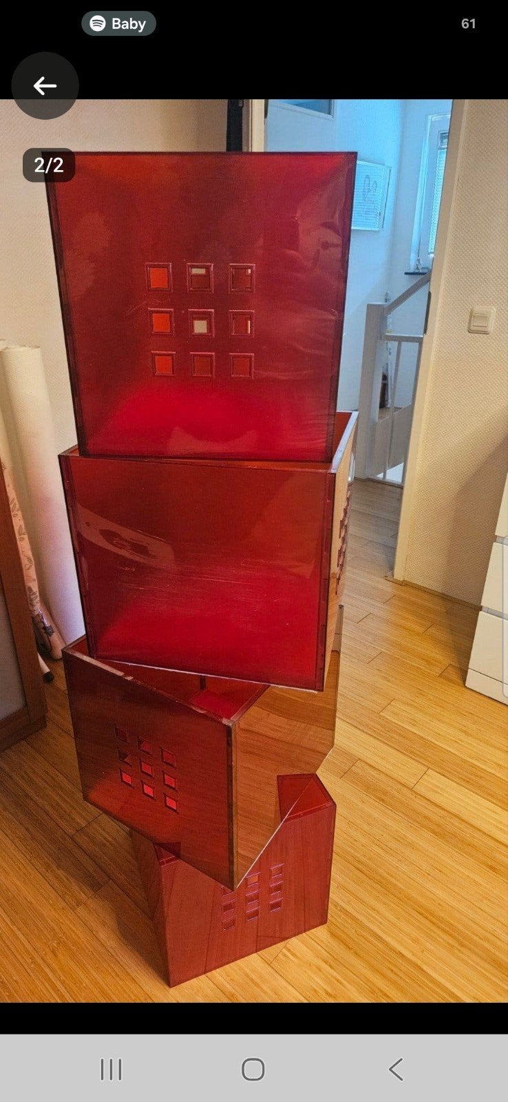 4 rode bakken Kalax kast., Huis en Inrichting, Kasten | Boekenkasten, Ophalen, Gebruikt, 25 tot 50 cm, Minder dan 100 cm