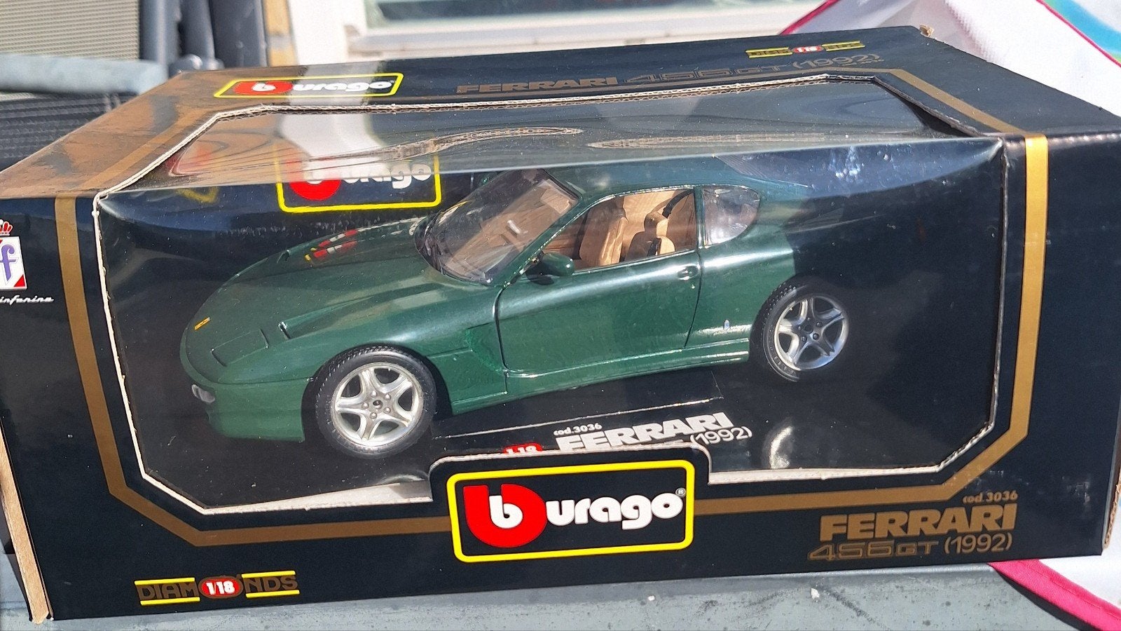 burago ferrari 457gt 1992, Ophalen of Verzenden, Zo goed als nieuw, Auto, Bburago