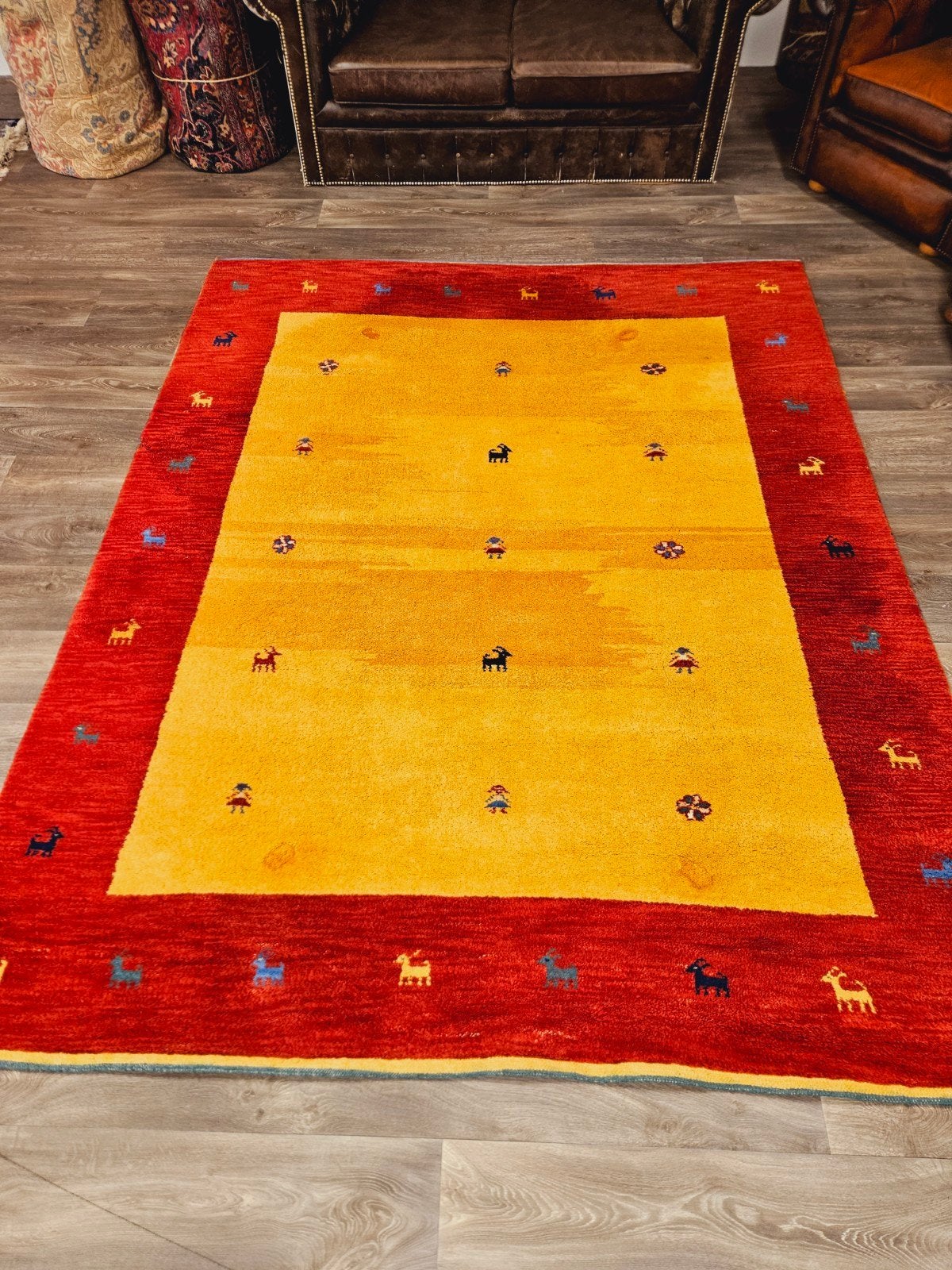 Perzisch Handgeknoopt Gabbeh Tapijt. Zware kwaliteit!, Huis en Inrichting, Stoffering | Tapijten en Kleden, 200 cm of meer, Ophalen of Verzenden