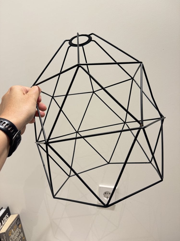 2x Geometrische kooi-lampenkap / 2x Geometric lampshades, Huis en Inrichting, Ophalen, Gebruikt, Metaal, Moderne