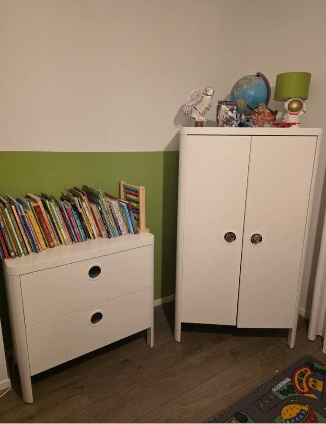 Witte commode en kast voor kinderkamer Ikea, Minder dan 90 cm, Gebruikt, Ophalen of Verzenden, 75 tot 100 cm