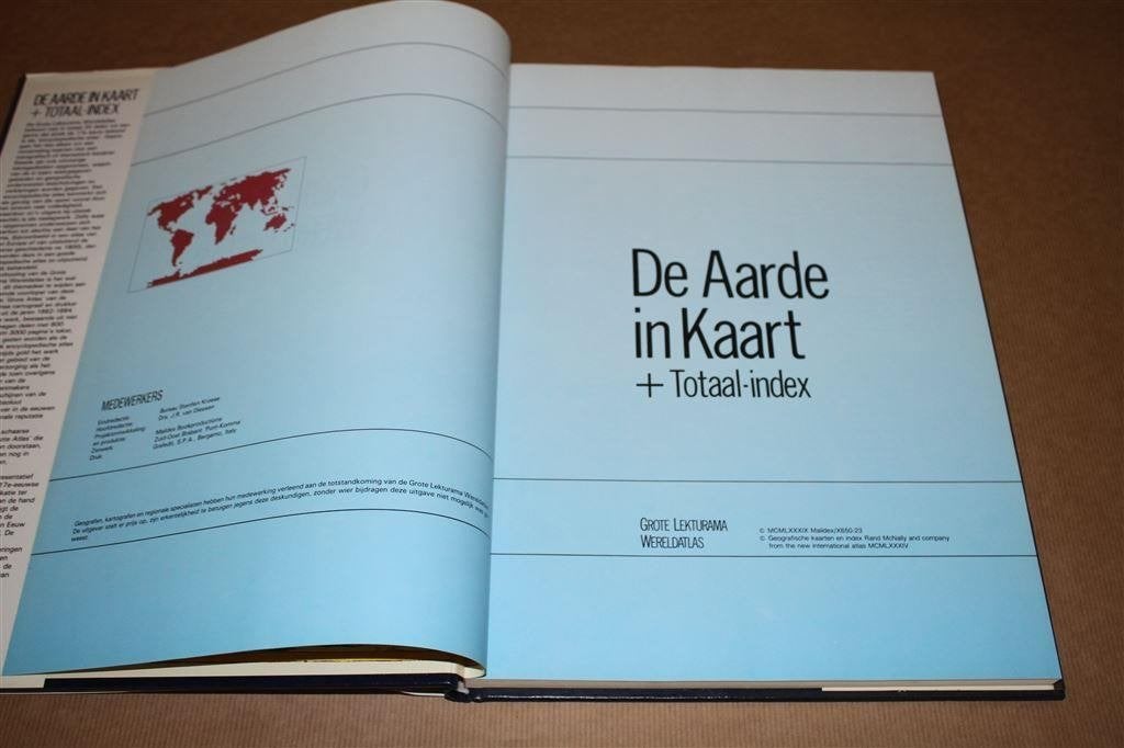 Aarde in kaart + totaal-index. Grote Lekturama wereldatlas., Boeken, Ophalen of Verzenden, 1800 tot 2000, Wereld, Landkaart