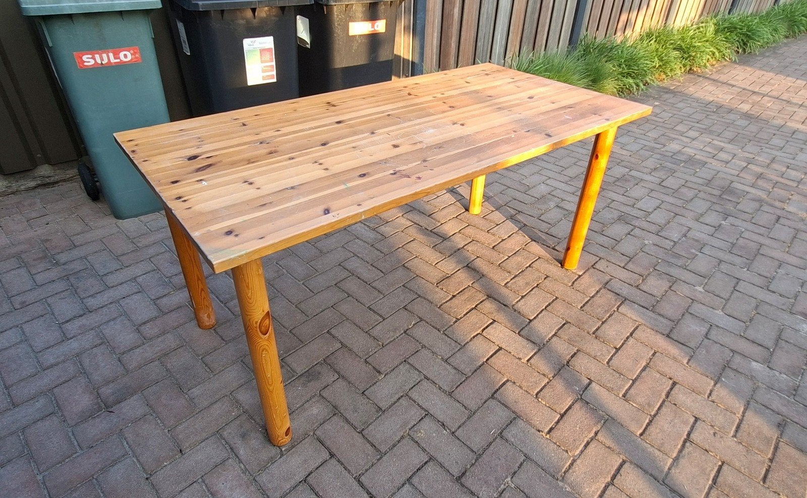 Gebruikte degelijke grenen eettafel, Ophalen, Gebruikt, 50 tot 100 cm, 150 tot 200 cm