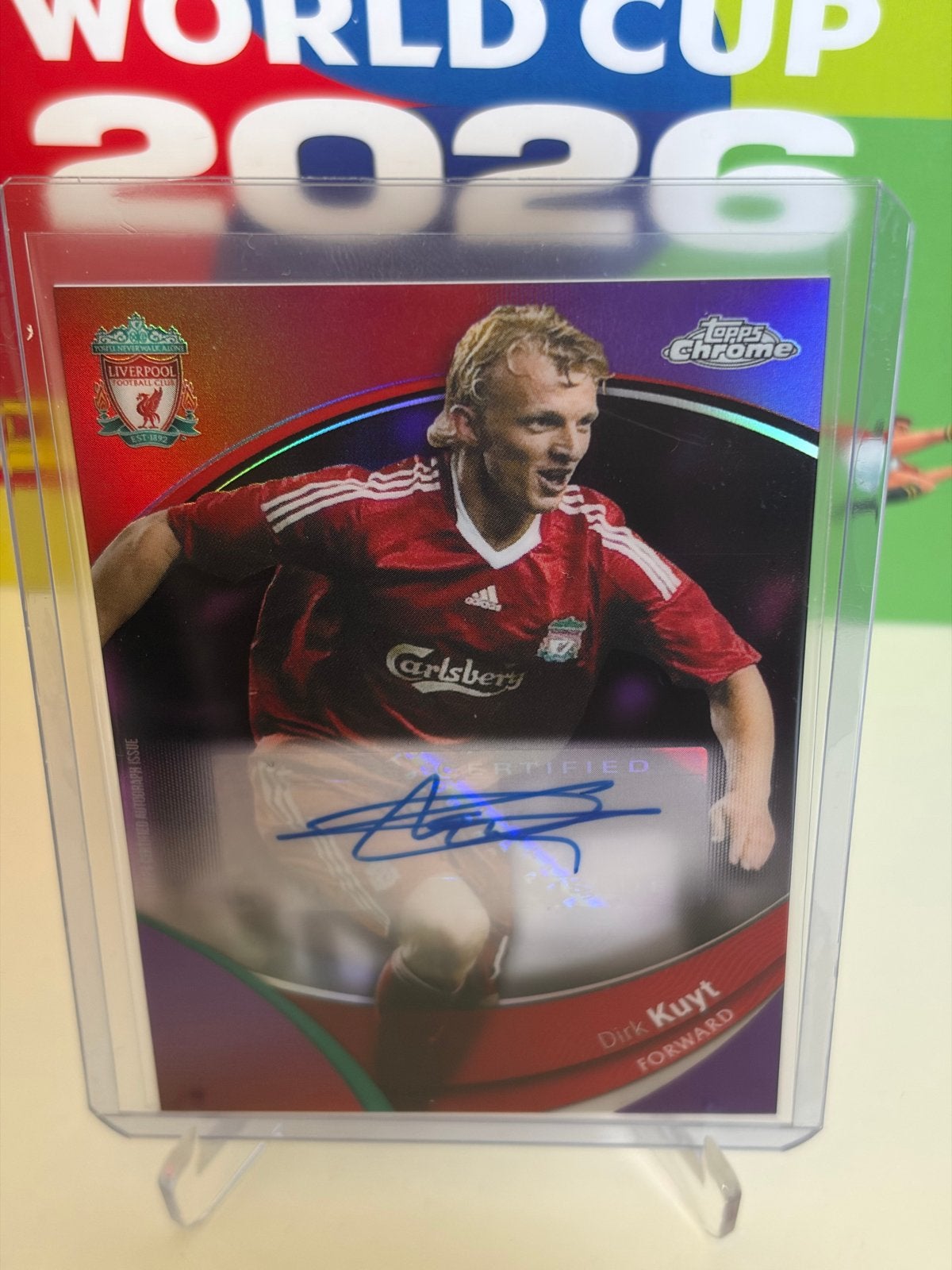 Dirk Kuyt Topps Chrome Autograph Kaart Liverpool 03/15, Verzamelen, Sportartikelen en Voetbal, Verzenden, Nieuw, Buitenlandse clubs
