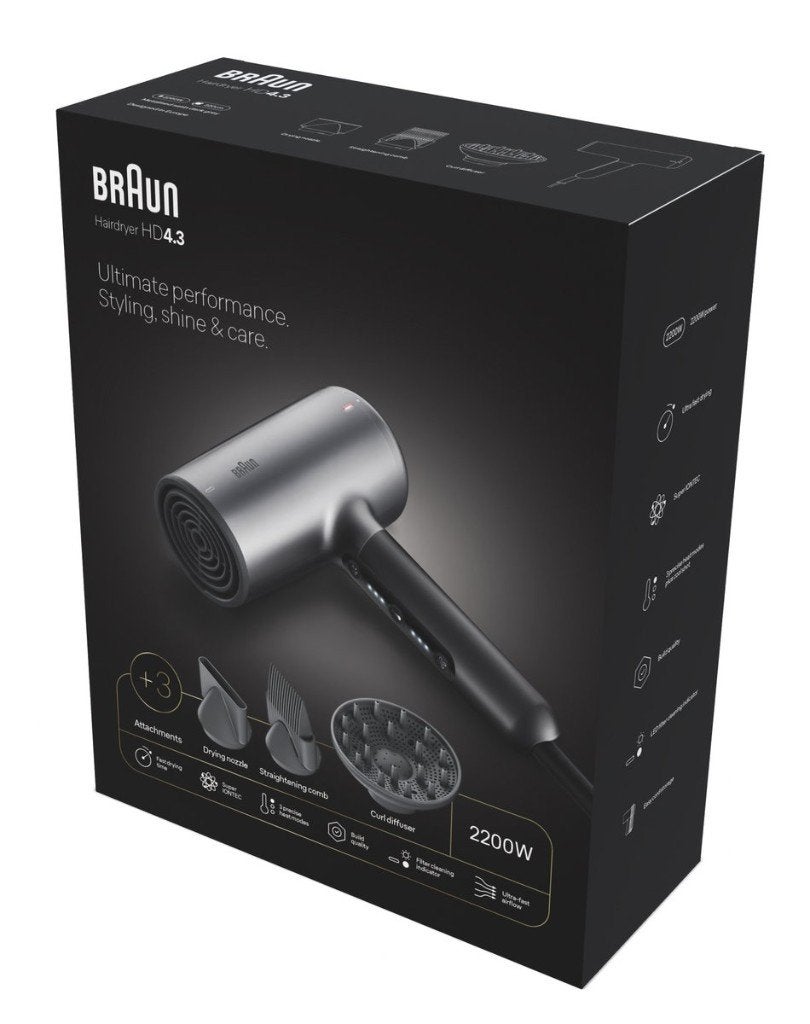 Braun HD4.3 Super Iontec Föhn, Ophalen of Verzenden, Zo goed als nieuw, Haarverzorging