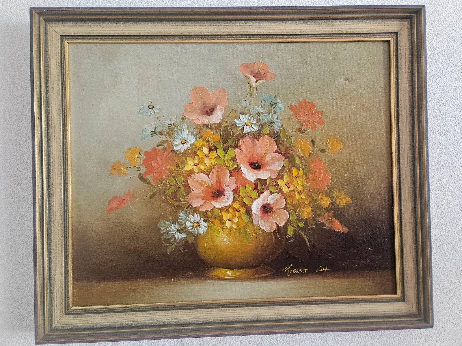 Schilderij bloemenstilleven Robert Cox 60x50, Ophalen of Verzenden