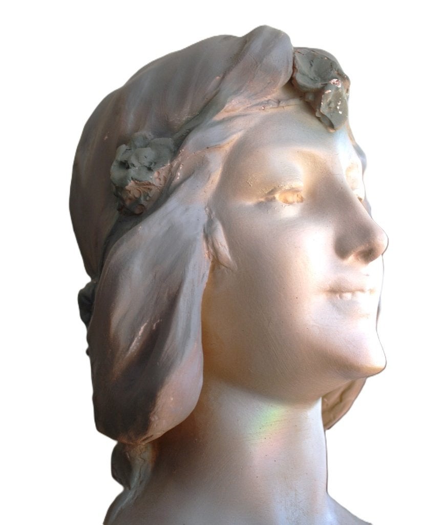 beeld/Terracotta beeld Friedrich Goldscheider .Art Deco bust, Antiek en Kunst, Kunst | Beelden en Houtsnijwerken, Ophalen of Verzenden