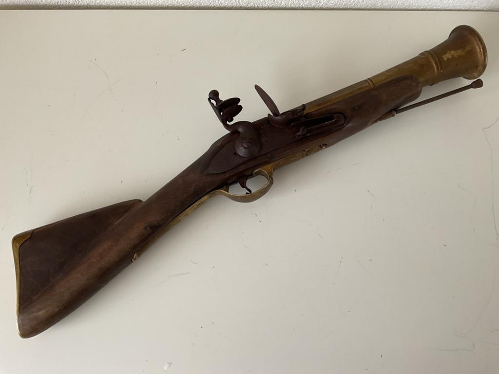 Antiek vuursteen donderbus pistool 1680-1848., Antiek en Kunst, Ophalen of Verzenden