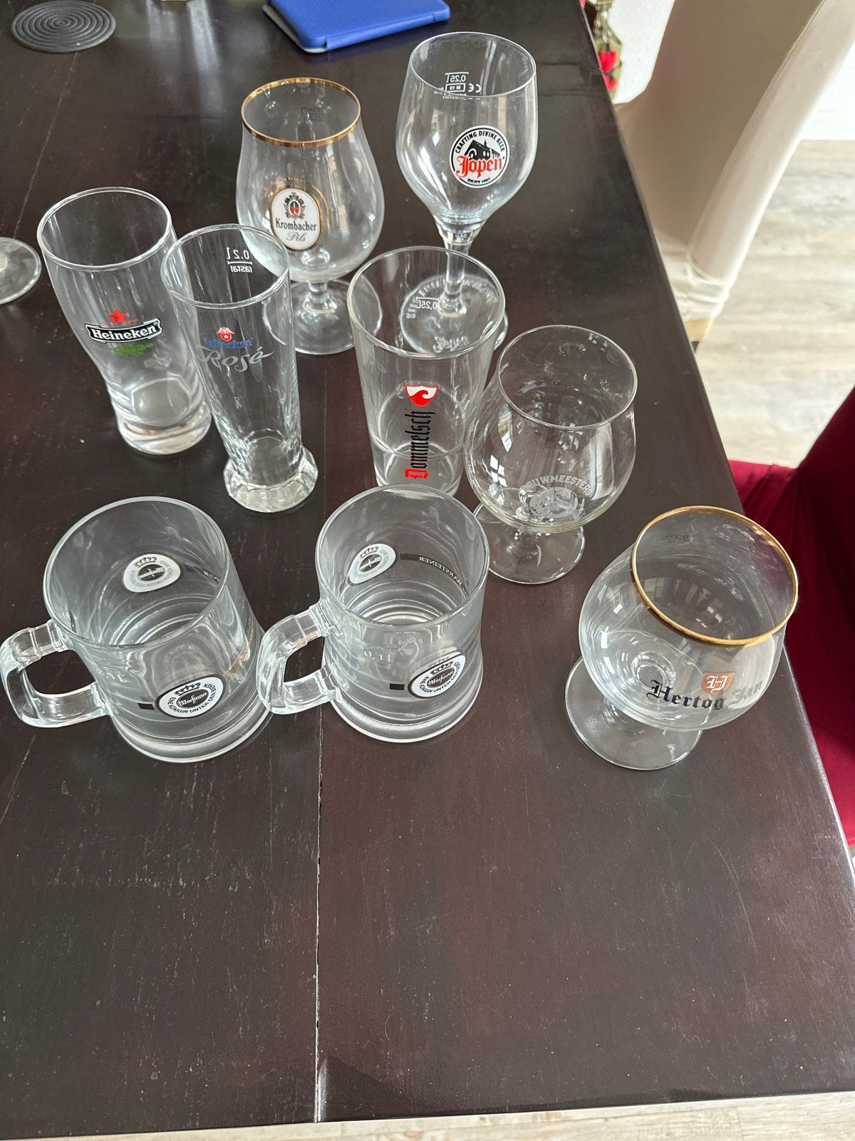 Diverse bierglazen collectie - 10 stuks, Antiek en Kunst, Ophalen