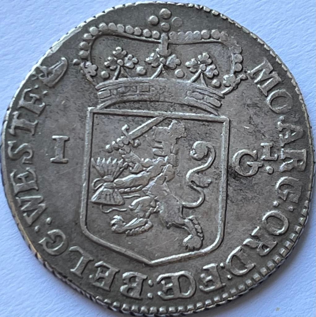 West-Friesland nette gulden 1763, 1 gulden, Vóór koninkrijk, Zilver, Ophalen of Verzenden