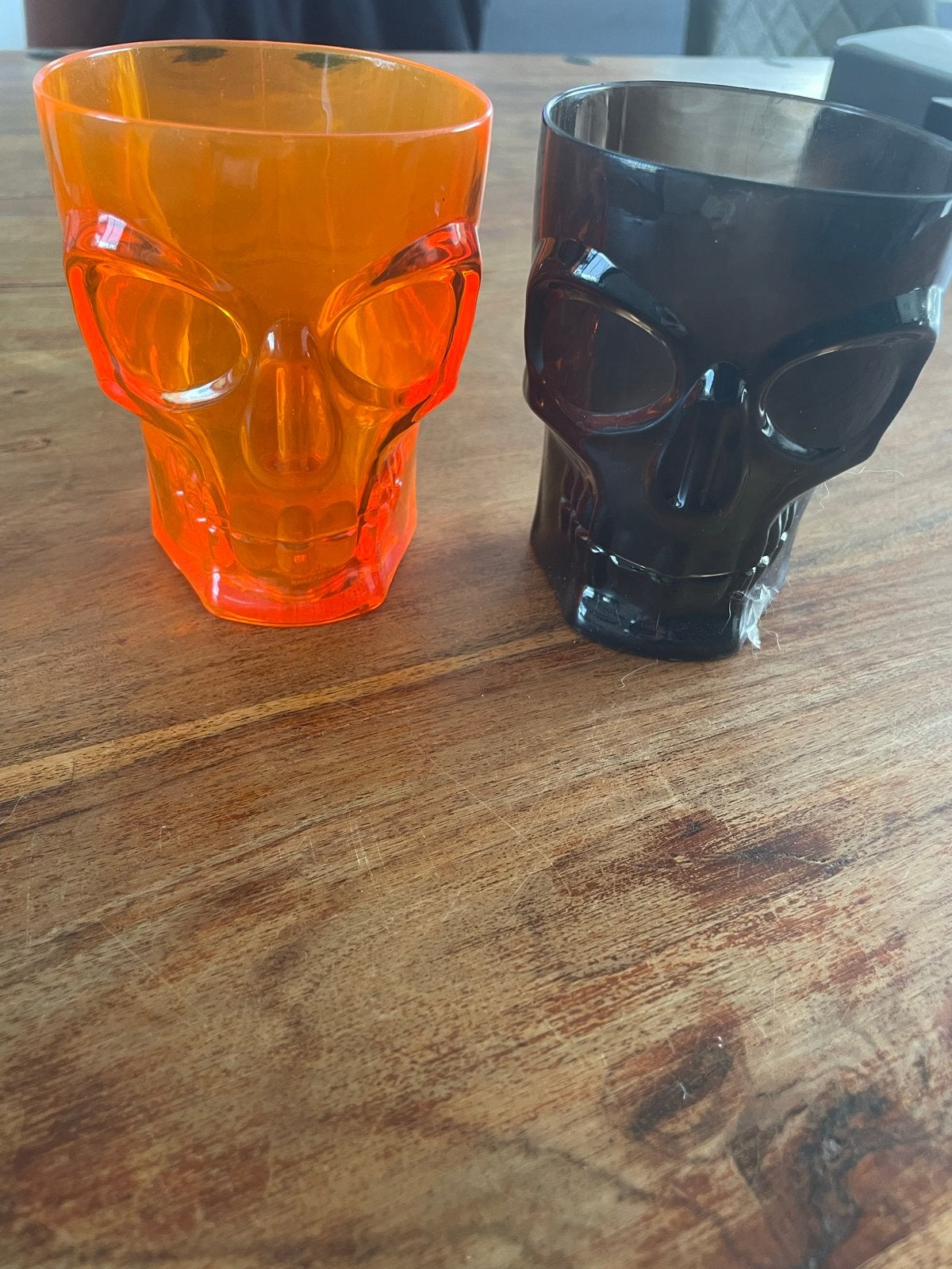 Plastic Beker Doodshoofd - Oranje & Zwart, Ophalen, Meerkleurig, Overige stijlen, Nieuw