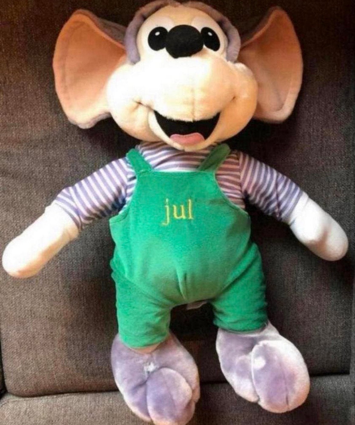 GROOT Knuffel Jul de Muis XL (60 cm) origineel Julianatoren, Muis, Groen, Overige karakters, Ophalen of Verzenden