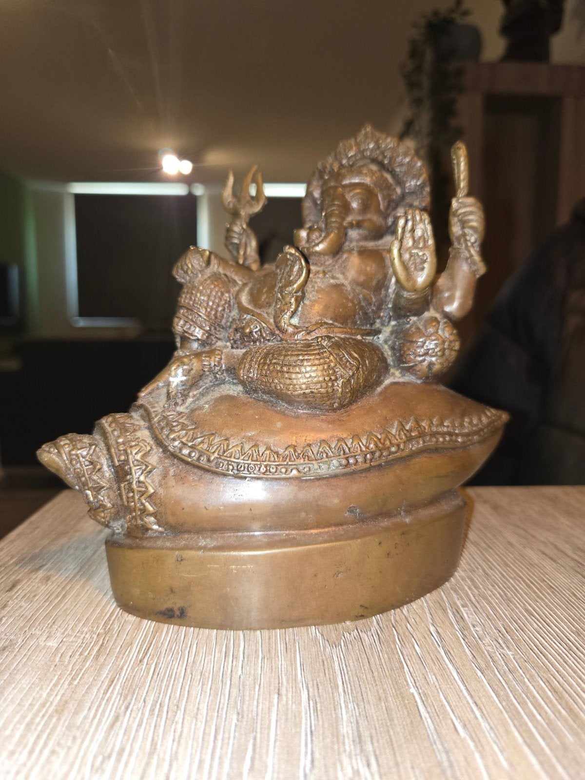 Bronzen Ganesha Beeld - Hindoeïstische God van Wijsheid, Overige onderwerpen, Minder dan 20 cm, Ophalen of Verzenden, Beeld
