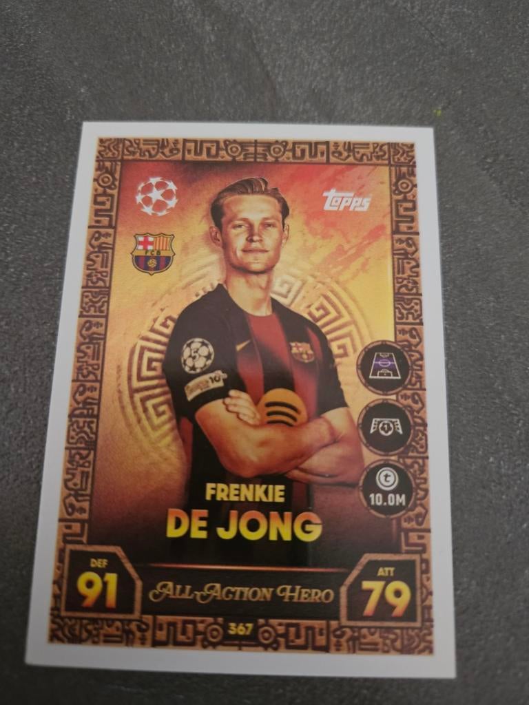Topps Match Attax 2025-26 Frenkie de Jong All-Action Hero, Verzamelen, Ophalen of Verzenden, Zo goed als nieuw, Buitenlandse clubs
