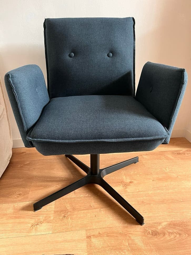 MADE fauteuil - Zo goed als nieuw, Ophalen, Blauw, Zo goed als nieuw, Eén