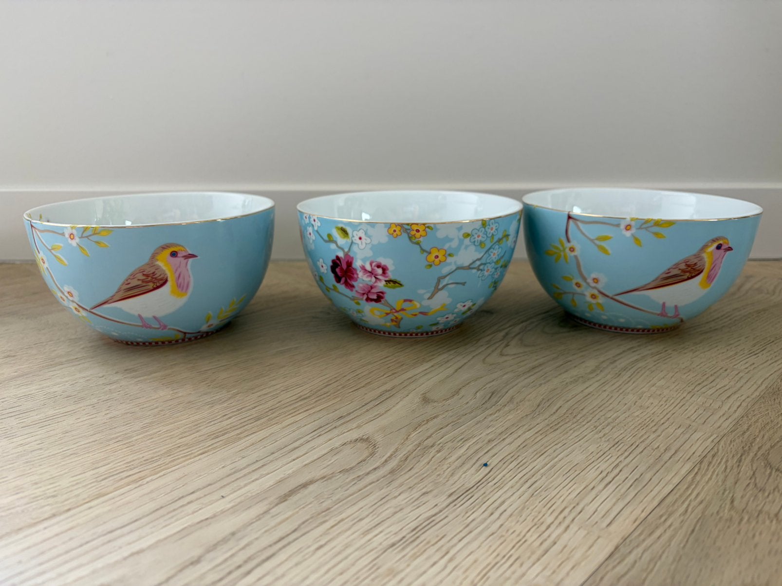 Pip studio servies 3 schalen 15cm blauw, Huis en Inrichting, Keuken | Servies, Pip Studio, Ophalen of Verzenden, Overige stijlen