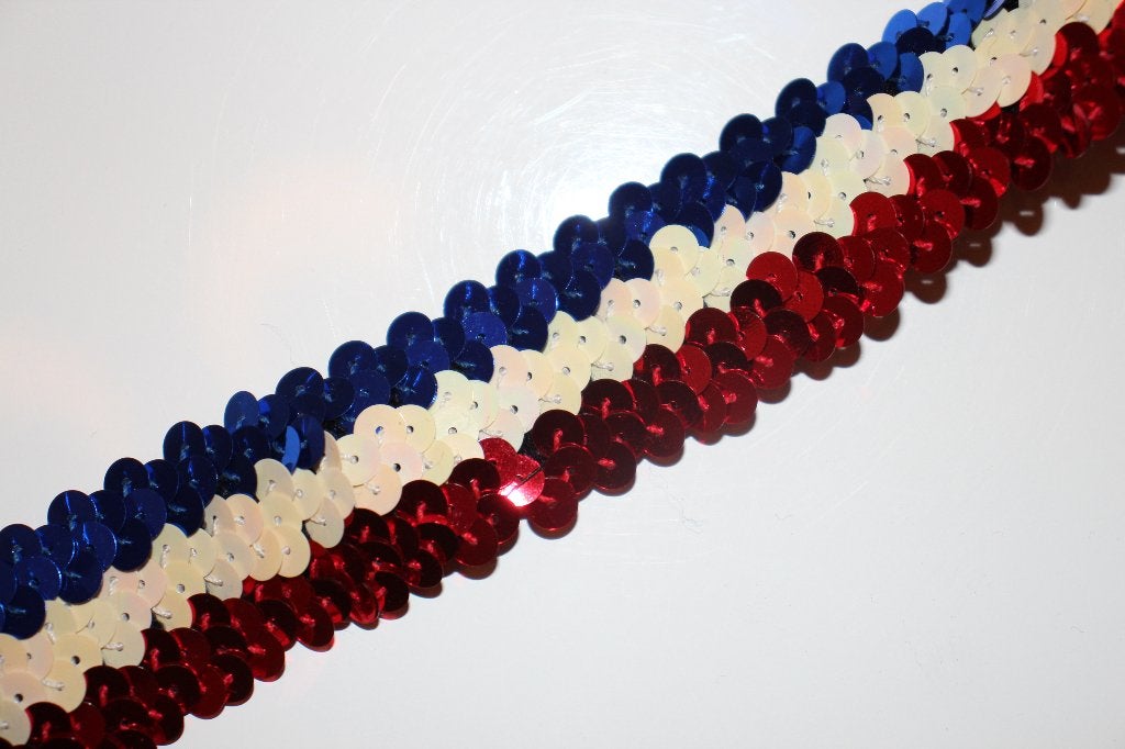 Elastische pailletten band 30mm - Nederlandse vlag #3029, Hobby en Vrije tijd, Naaien en Fournituren, Ophalen of Verzenden, Nieuw