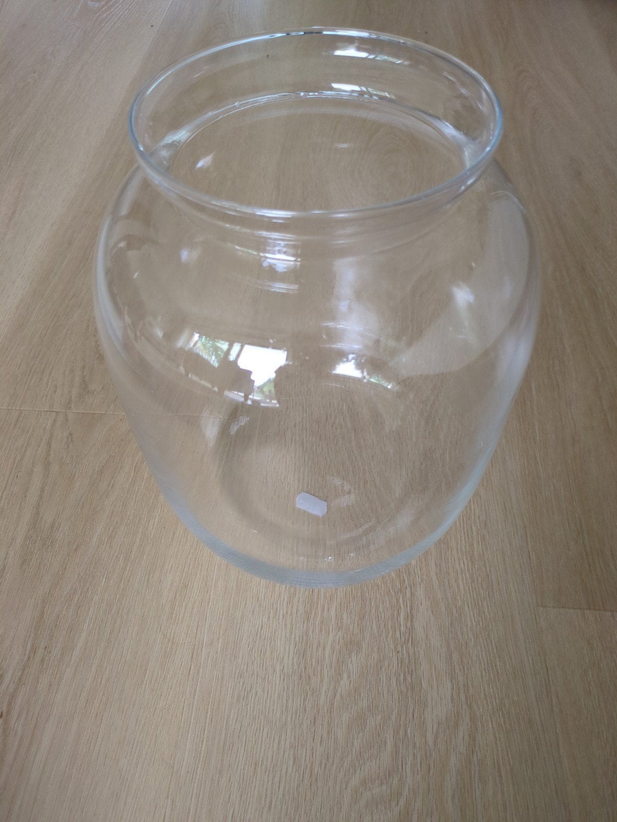 Grote glazen vaas - 32 cm hoog, Ophalen, Zo goed als nieuw, Transparant, Glas