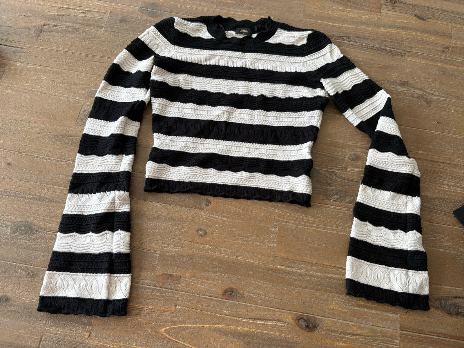 Seven Sisters gestreepte korte trui met wijde mouwen mt S, Kleding | Dames, Ophalen of Verzenden, Zo goed als nieuw, Maat 36 (S)