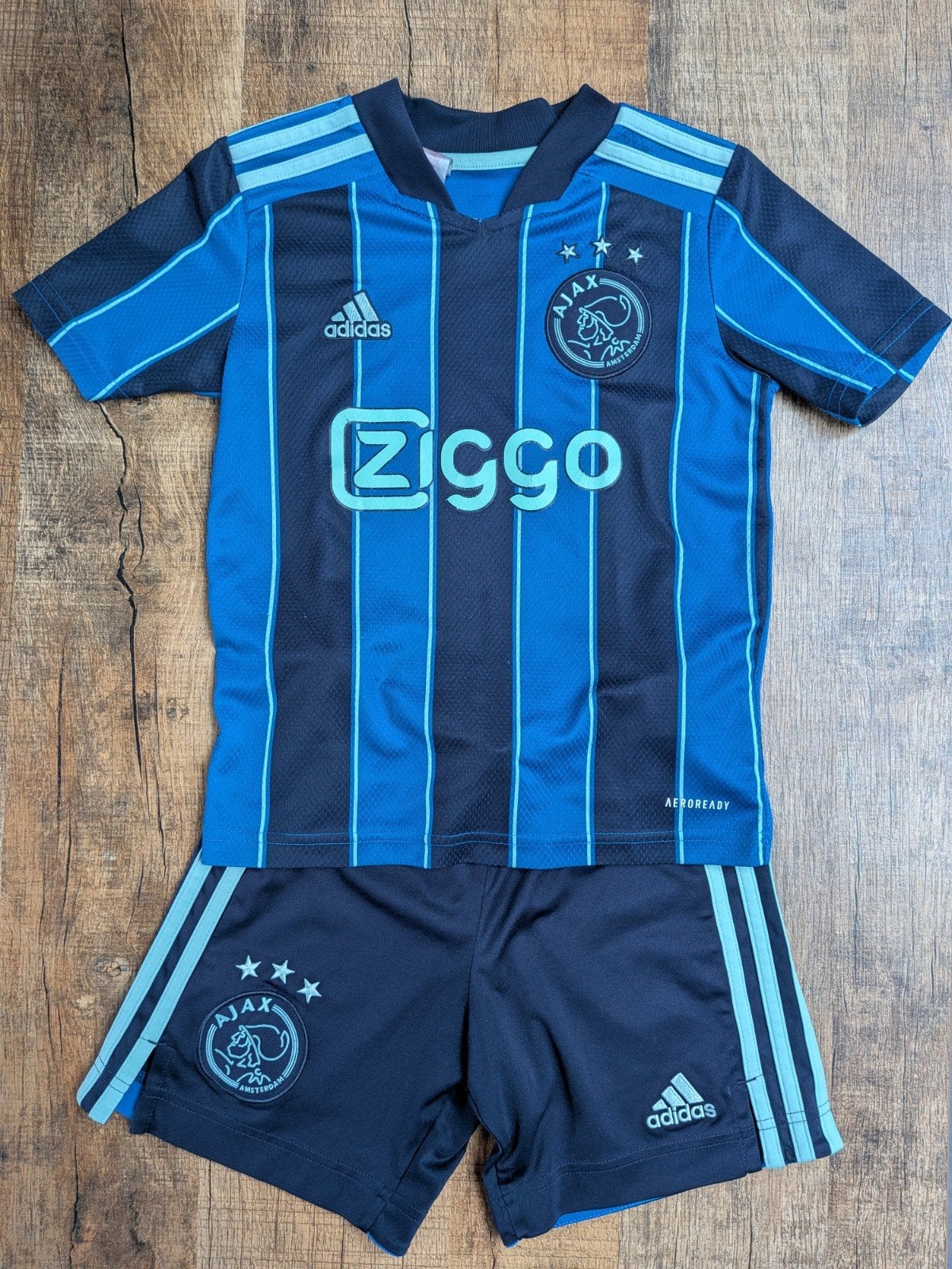 Origineel Ajax uit tenue 2021/2022 - Maat 128, Adidas, Gebruikt, Jongen of Meisje, Ophalen of Verzenden