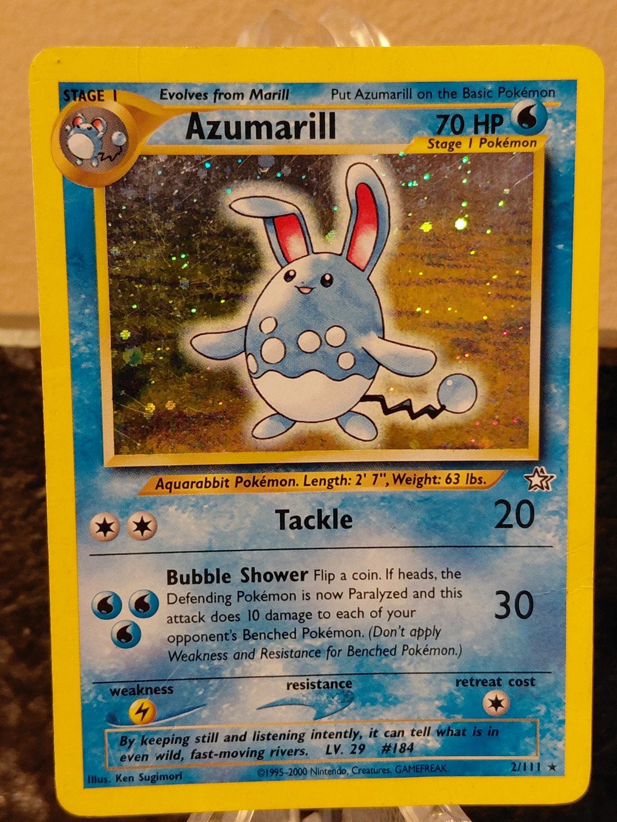 Azumarill Pokémon kaart - Neo Genesis 2/111, Ophalen of Verzenden