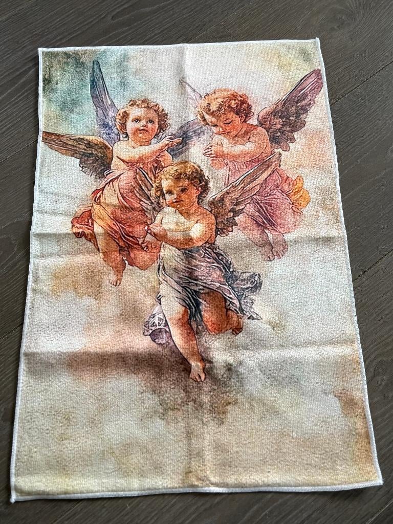 Keuken/Gasten Handdoek met Raphael's Engel in waterverfstijl, Ophalen of Verzenden, Nieuw, Overige kleuren, Handdoek