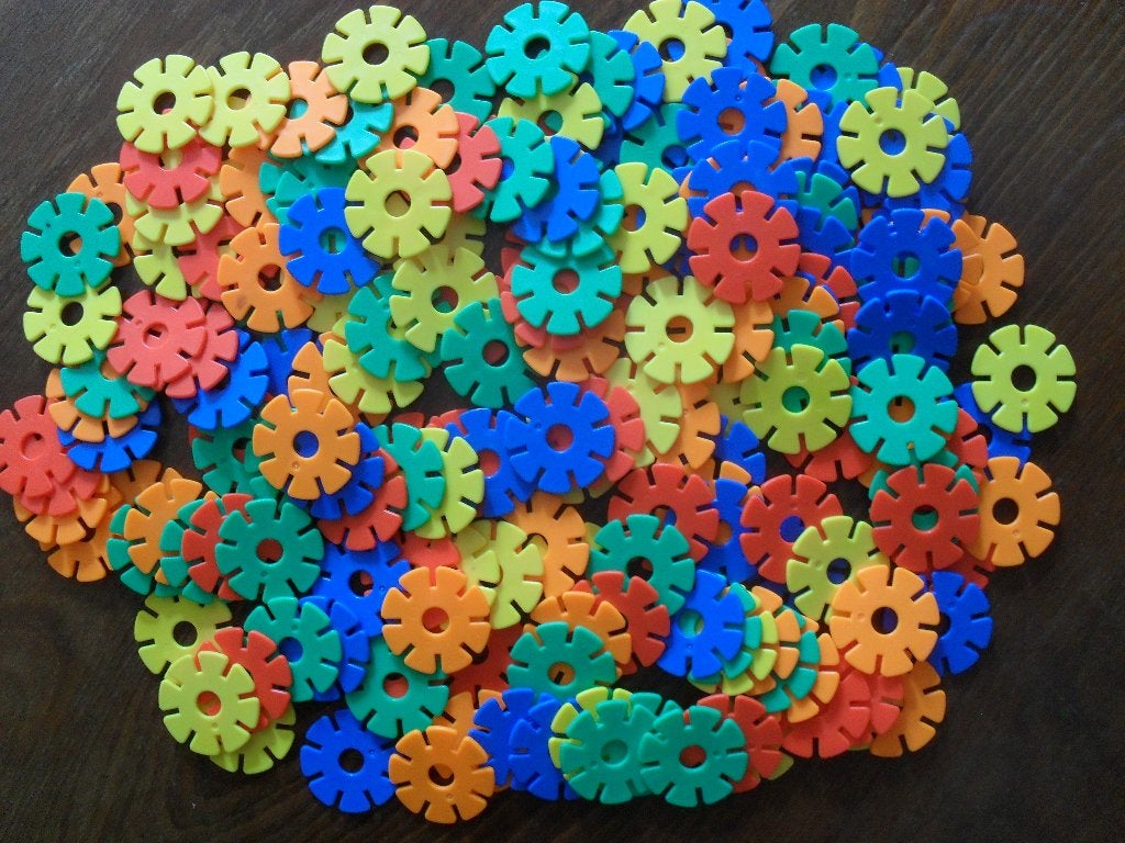 vintage steekbloemen bouwschijfjes educatief, Ophalen of Verzenden