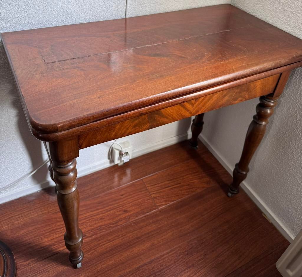 Vintage speeltafel / kaartentafel met lade (ca. 1950–1970), Antiek en Kunst, Antiek | Meubels | Tafels, Ophalen