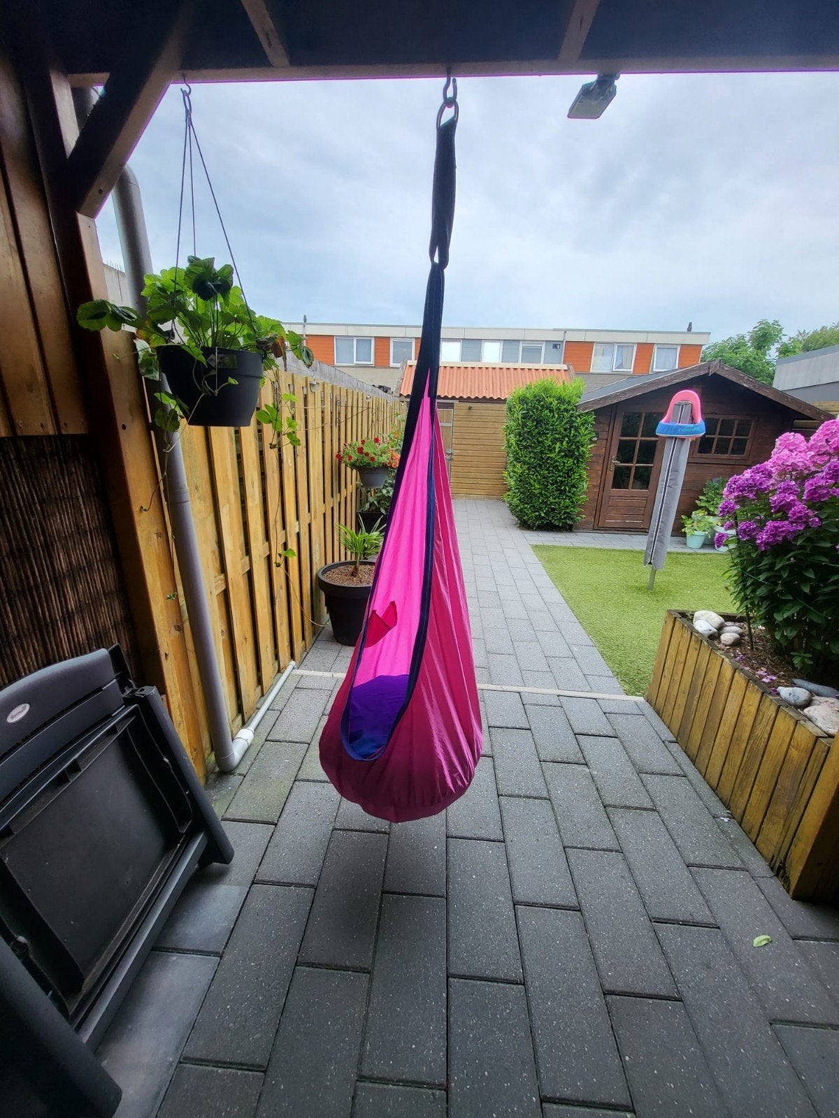 Nieuwe roze met blauwe hangstoel voor binnen en buiten, Ophalen of Verzenden, Nieuw, Schommel