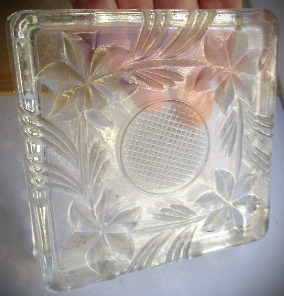 Sieradendoos~Vintage Glazen Juwelenbox~Kantelen sluiting, Ophalen of Verzenden