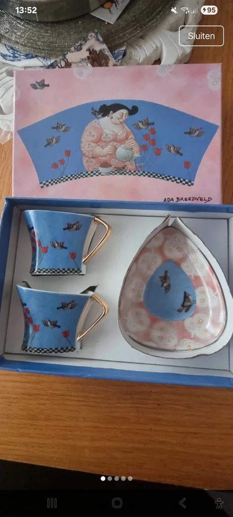 Prachtige kop & schotel set van Ada Breedveld - Zo goed als, Huis en Inrichting, Keuken | Servies, Keramiek, Nieuw, Ophalen of Verzenden