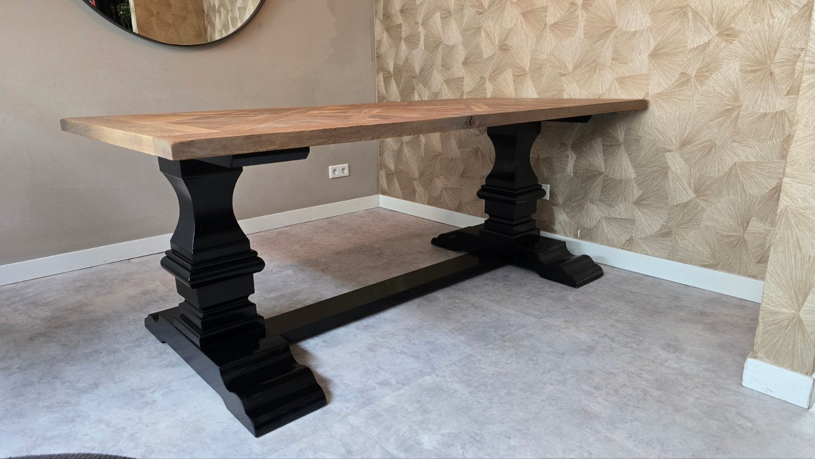 Rofra Wonen Eiken Kloostertafel Toscane 200x100 cm, Huis en Inrichting, Ophalen, Gebruikt, 100 tot 150 cm, 200 cm of meer