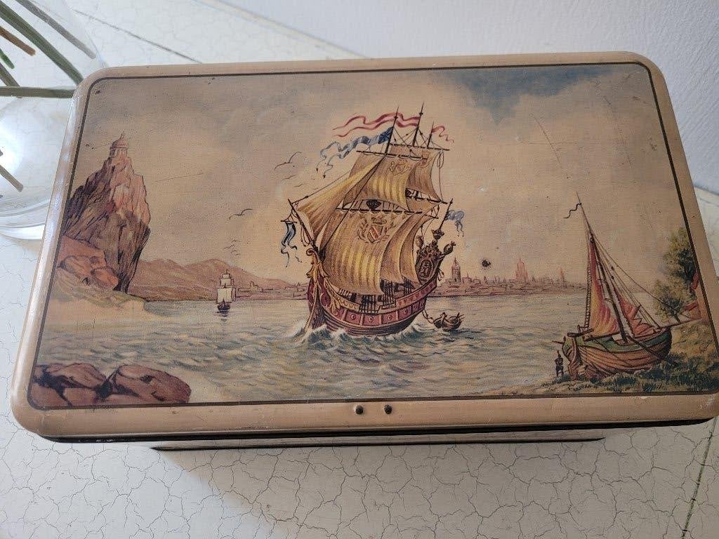 Groot vintage blik decor boten, Ophalen of Verzenden, Gebruikt, Overige