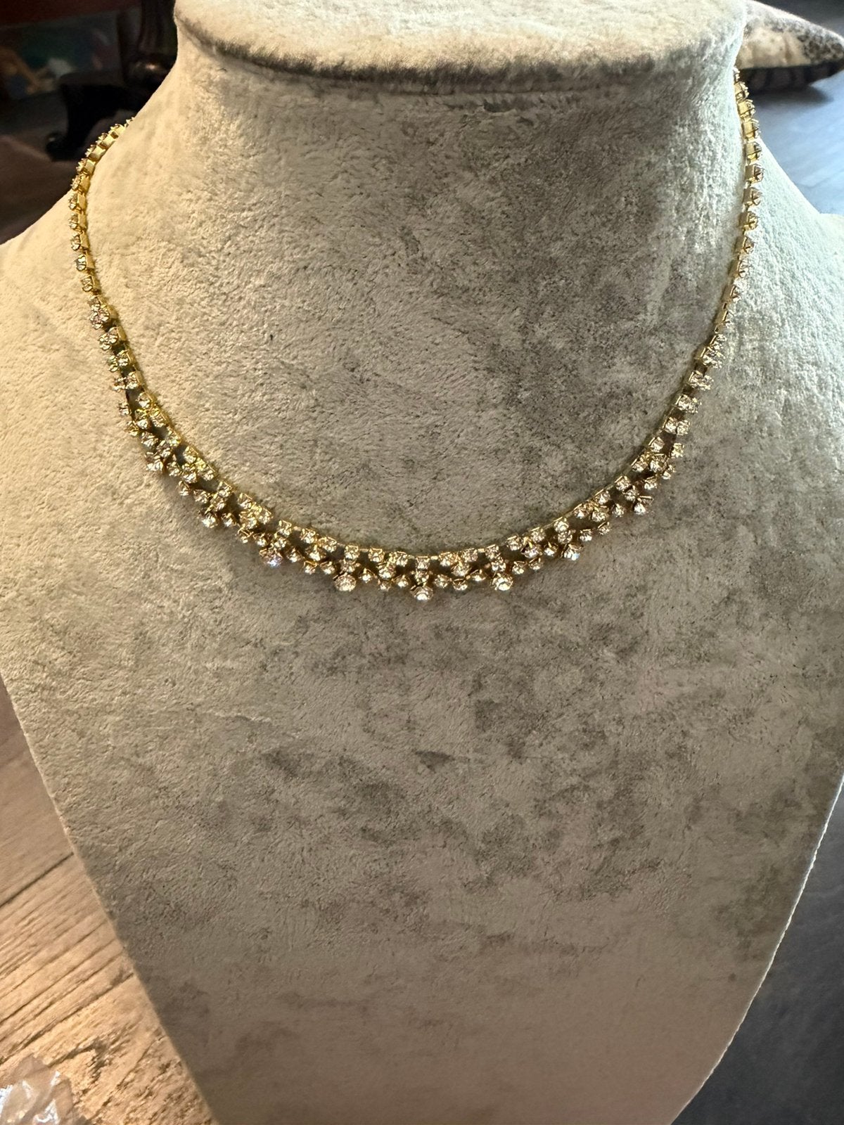 Partij 6 stuks mooie luxe strass kettingen 21/6, Verzenden, Nieuw, Zilver, Overige materialen