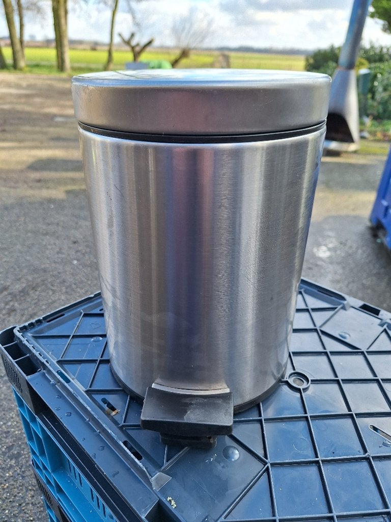 pedaalemmer prullenbak RVS, Gebruikt, Met pedaal, Ophalen of Verzenden, Rvs