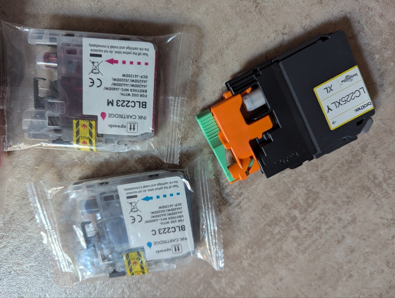 Brother LC225XLY en BLC223 M/C inktcartridges, Ophalen of Verzenden