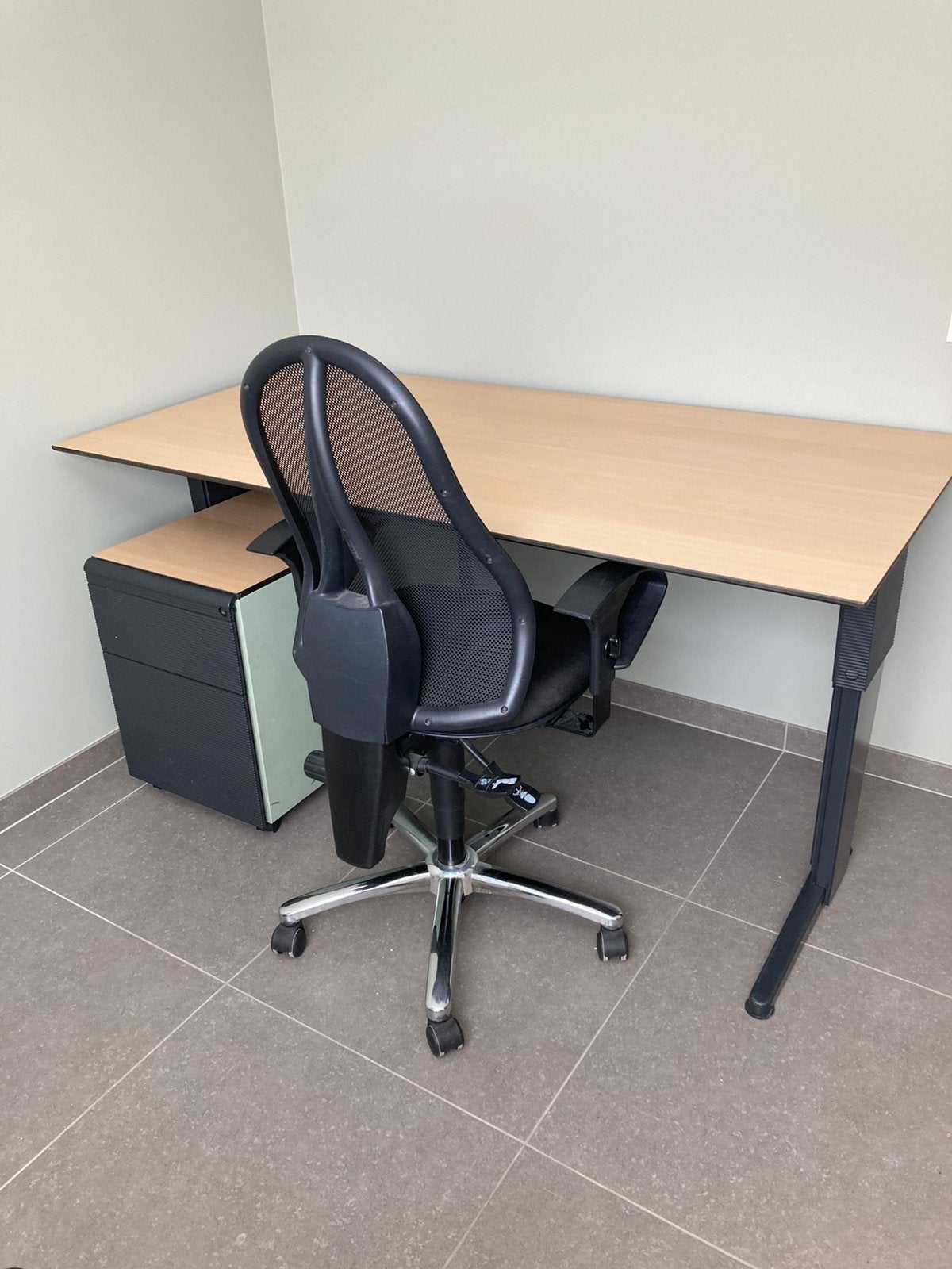 Set kantoor bureau tafel bureautafel ladeblok wielen stoel, Ophalen