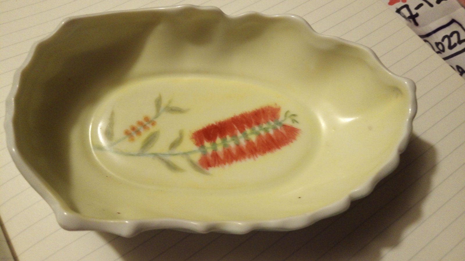 Vintage schaaltje met bloemmotief - 15x9x4 cm, Ophalen of Verzenden