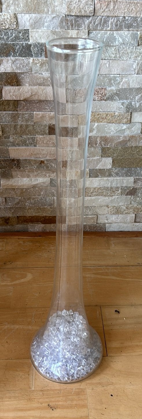 Vaas 60 cm met decoratie, Transparant, Inclusief decoratie, Ophalen of Verzenden, 60 cm