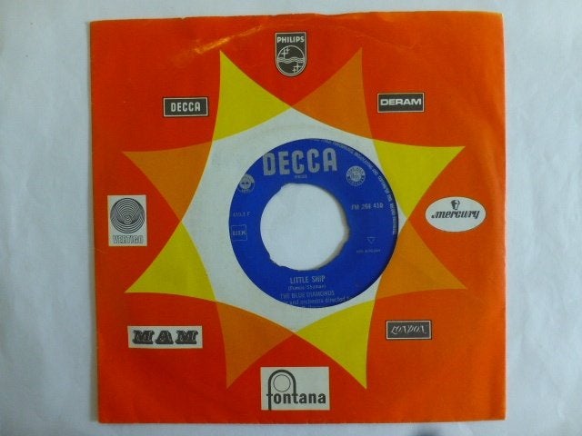 The Blue Diamonds. Little ship. / Jealousy., Gebruikt, 7 inch, Single, Ophalen of Verzenden