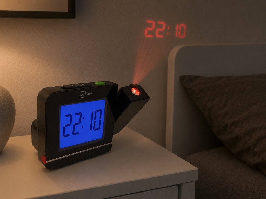 Livarno Radio-Controlled Projection Alarm Clock – Brand New, Ophalen of Verzenden, Nieuw, Digitaal
