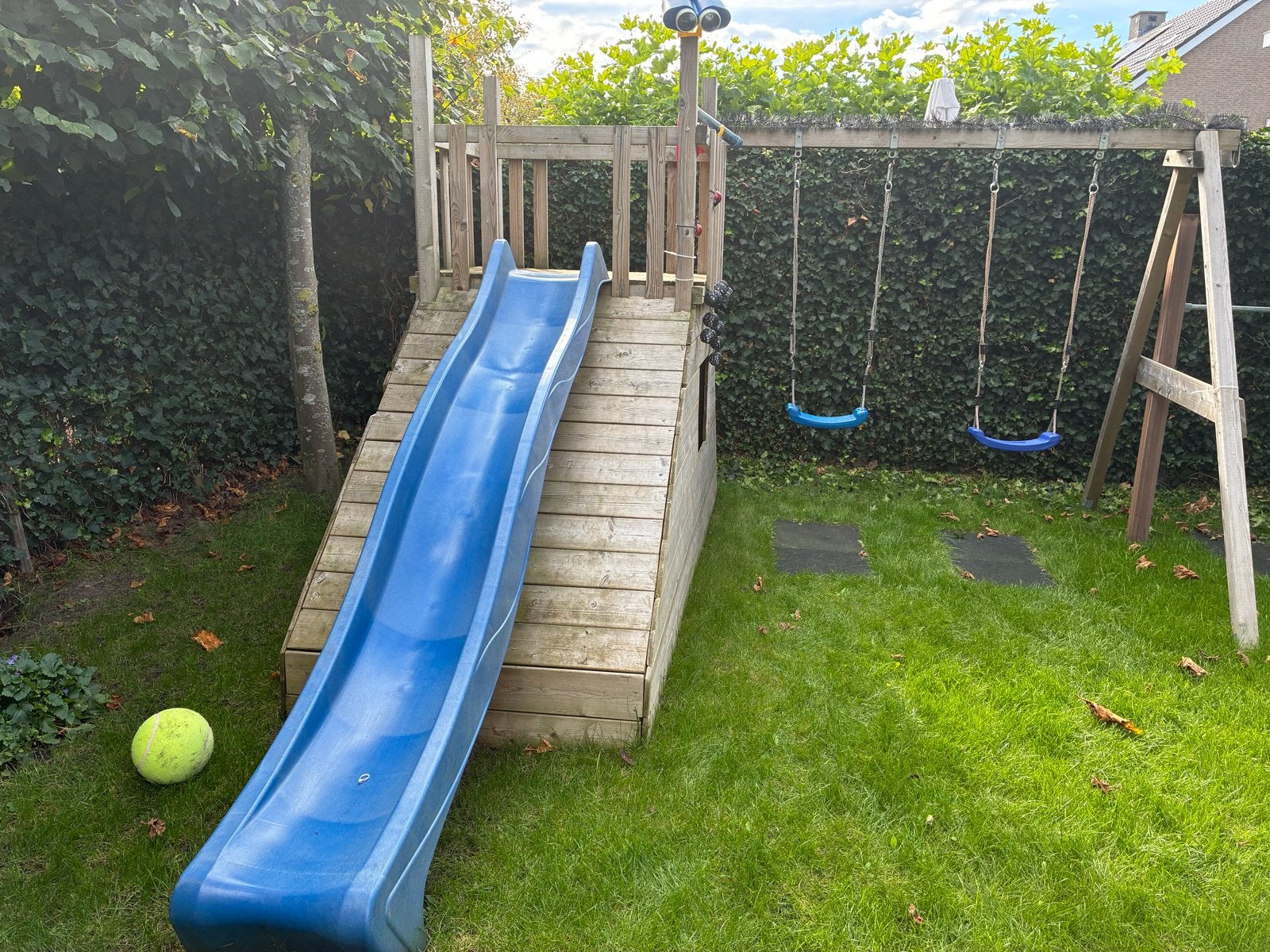 MagicMonkey Ultra XXL speeltoestel met glijbaan en schommels, Ophalen, Gebruikt, Glijbaan